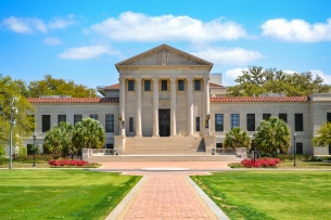 A photograph of Louisiana State University's campus. 